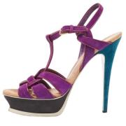 Pre-owned Suede sandals Yves Saint Laurent Vintage , Purple , Dames