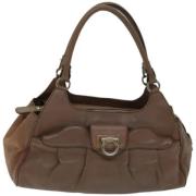 Pre-owned Leather handbags Salvatore Ferragamo Pre-owned , Brown , Dam...