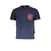 Blauw Katoenen Print T-Shirt Plein Sport , Blue , Heren