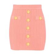 Gebreide rok met knopen Balmain , Pink , Dames