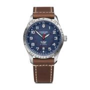 Automatisch Leren Band Herenhorloge Blauw Victorinox , Multicolor , He...