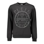 Zwarte katoenen trui met print Plein Sport , Black , Heren