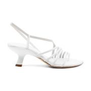 Asymmetrische witte leren sandalen Vic Matié , White , Dames