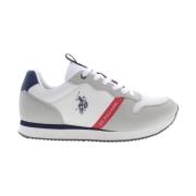 Witte Polyester Sneaker met Contrasterende Details U.s. Polo Assn. , M...