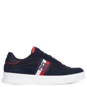 Supercup Mix Leren Sneakers Tommy Hilfiger , Blue , Heren