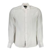 Witte Linnen Overhemd, Regular Fit, Lange Mouwen La Martina , White , ...