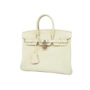 Pre-owned Leather handbags Hermès Vintage , White , Dames