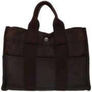 Pre-owned Canvas handbags Hermès Vintage , Brown , Dames