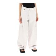 Wide Trousers Haikure , White , Dames