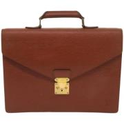Pre-owned Leather briefcases Louis Vuitton Vintage , Brown , Dames