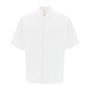 Scribble-effect Bowling Shirt Oamc , White , Heren