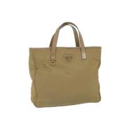 Pre-owned Nylon handbags Prada Vintage , Beige , Dames