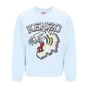 Tiger Varsity Crew-Neck Sweatshirt Kenzo , Blue , Dames