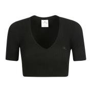 V-neck Knitwear Courrèges , Black , Dames