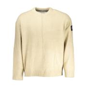 Round-neck Knitwear Calvin Klein , Beige , Heren