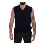 Sleeveless Knitwear Paolo Pecora , Black , Heren