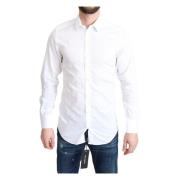 Witte Katoenen Slim Fit Overhemd Dolce & Gabbana , White , Heren