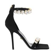 High Heel Sandals Versace , Black , Dames