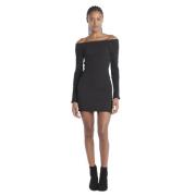 Zwart Mini Stretch Jurk Polyester L'idée , Black , Dames