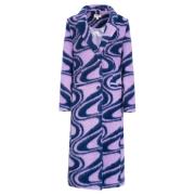 Funky Patroon Oversized Wollen Jas Jaaf , Multicolor , Dames