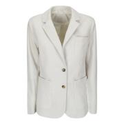 Leren Blazer Jas 1972 Desa , White , Dames