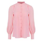 Zijden Crepe de Chine Blouse in Candy Pink Jaaf , Pink , Dames