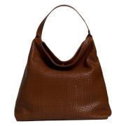 Handgeweven leren hobo tas Tramontano , Brown , Dames