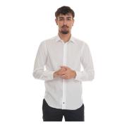 Gestructureerd Italia Overhemd met Clutch Càrrel , White , Heren