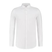 Slim Fit Jersey Shirt met Logo Label Pure Path , White , Heren