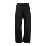 Straight Jeans TotêMe , Black , Dames