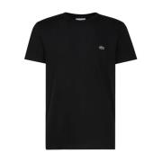 Zwarte Ronde Hals T-shirts en Polos Lacoste , Black , Heren