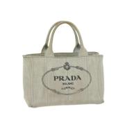 Pre-owned Canvas handbags Prada Vintage , White , Dames