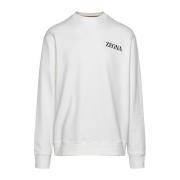 Witte Katoenen Sweatshirt Ermenegildo Zegna , White , Heren