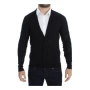 Zwart Extra Fijn Wol Vest Trui Costume National , Black , Heren