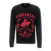 Katoenen Sweatshirt Dsquared2 , Black , Heren