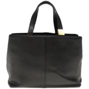 Pre-owned Leather totes Burberry Vintage , Black , Dames