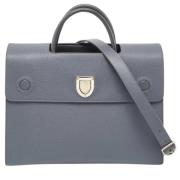 Pre-owned Leather handbags Dior Vintage , Gray , Dames
