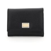 Dauphine Print Flap Portemonnee Dolce & Gabbana , Black , Dames