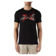 Slim Fit Katoen Logo T-shirt Antony Morato , Black , Heren