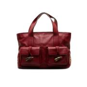 Pre-owned Leather totes Burberry Vintage , Red , Dames