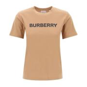 Gestructureerde Logo Print T-Shirt Burberry , Brown , Dames