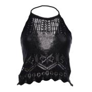 Sleeveless Tops Akep , Black , Dames