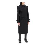 Single-Breasted Coats Burberry , Black , Dames