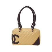 Pre-owned Leather handbags Chanel Vintage , Beige , Dames