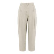 Tapered Trousers BomBoogie , Beige , Dames