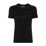 Zwart Logo T-shirt Versace Jeans Couture , Black , Dames