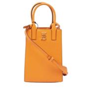 Pre-owned Leather totes Burberry Vintage , Orange , Dames