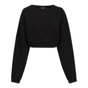 Zwarte Cropped Sweater Saint Laurent , Black , Dames