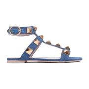 Denim Katoenen Sandalen Valentino Garavani , Blue , Dames