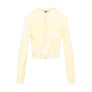 Crème Fitted Zip-Up Hoodie Balenciaga , Beige , Dames